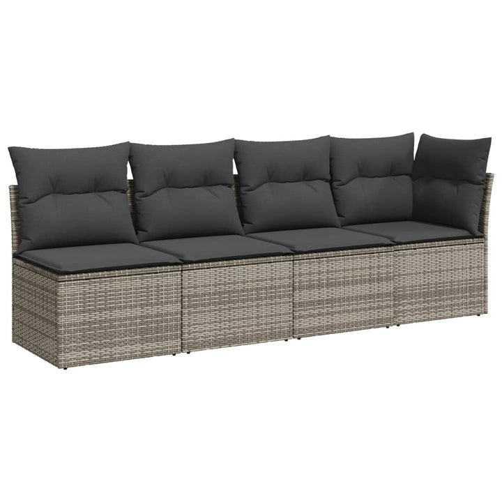 loungesæt til haven 11 dele med hynder polyrattan grå