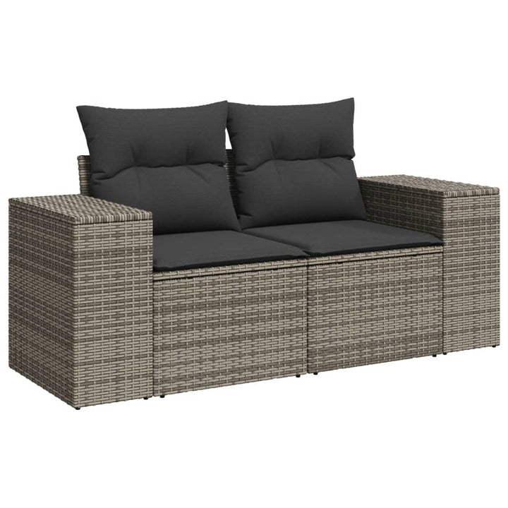 loungesæt til haven 11 dele med hynder polyrattan grå