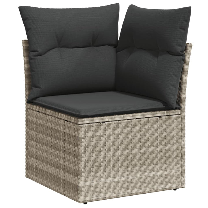 loungesæt til haven 11 dele med hynder polyrattan grå