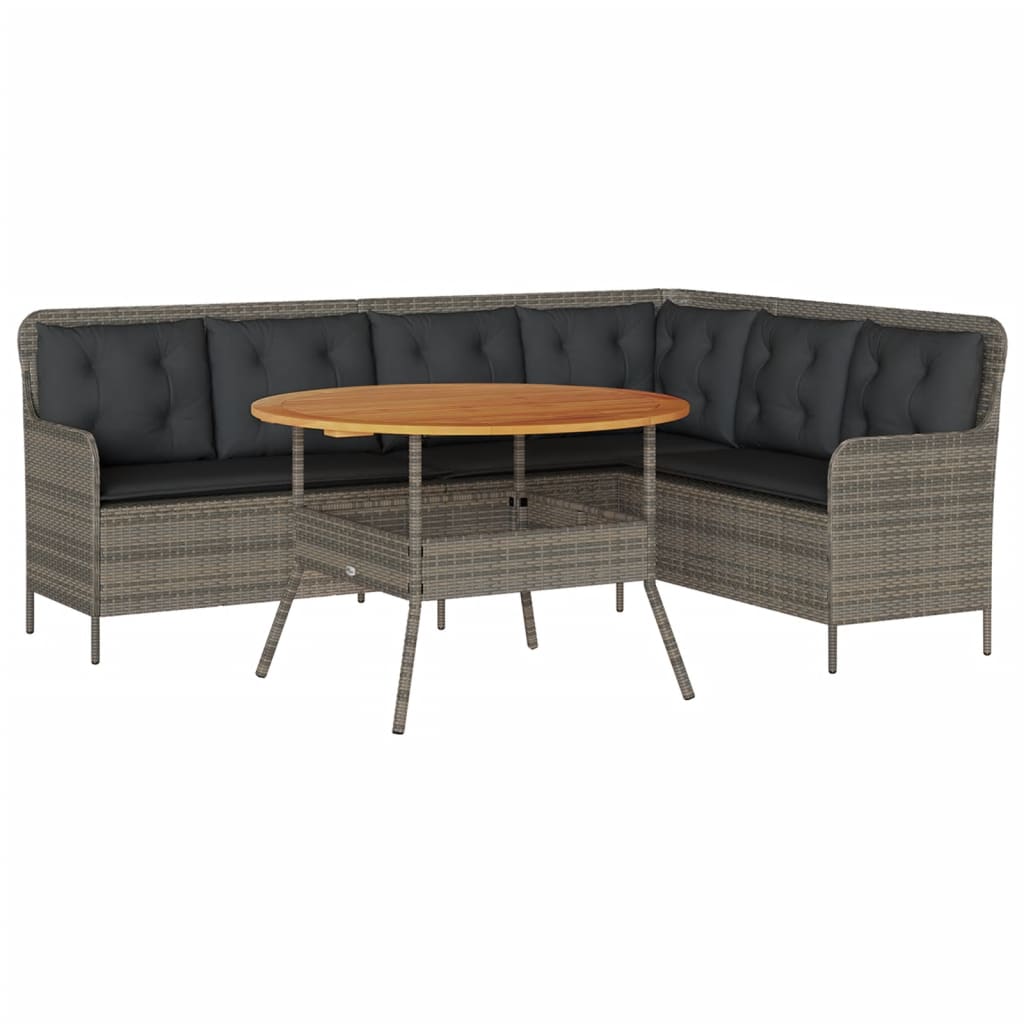 sofasæt 2 dele med hynder polyrattan grå
