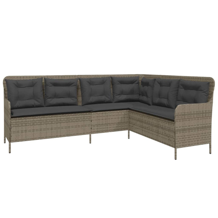 sofasæt 2 dele med hynder polyrattan grå