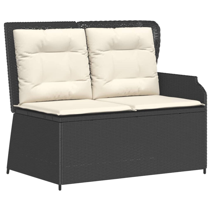 loungesæt til haven 3 dele med hynder polyrattan sort