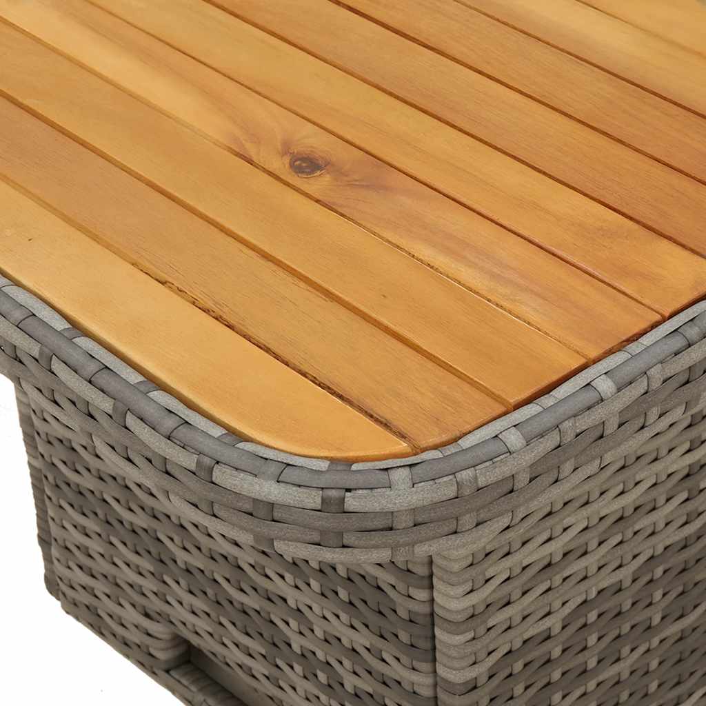 loungesæt til haven 3 dele med hynder polyrattan grå