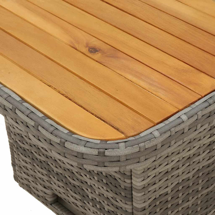 loungesæt til haven 3 dele med hynder polyrattan grå