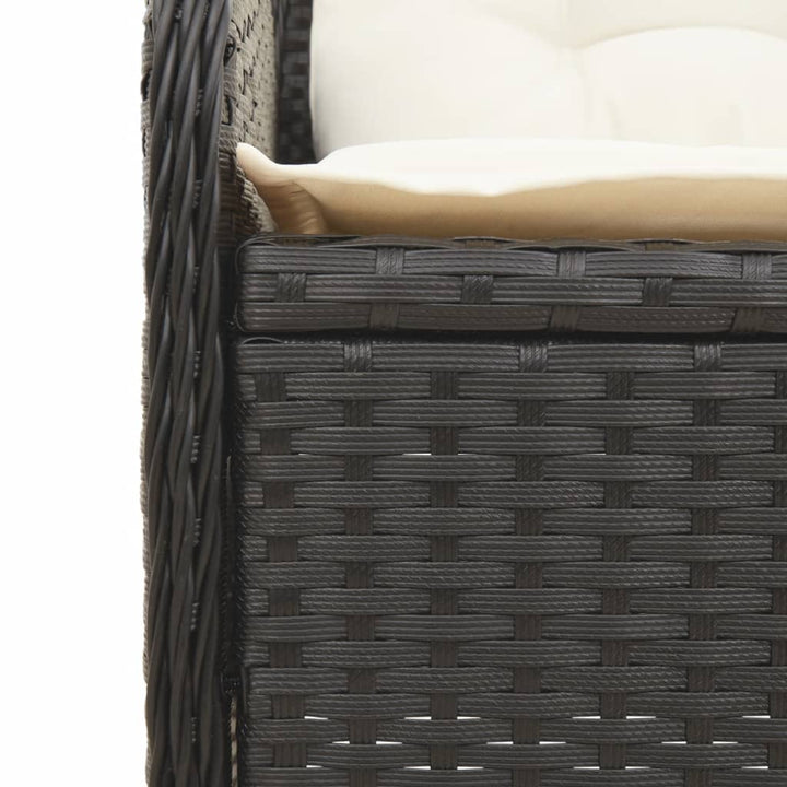 loungesæt til haven 4 dele med hynder polyrattan sort