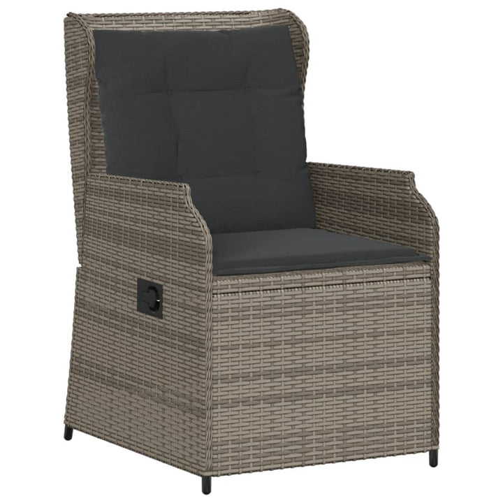loungesæt til haven 5 dele med hynder polyrattan grå