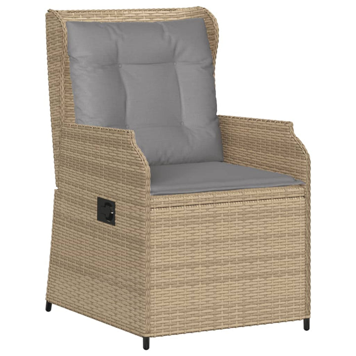 loungesæt til haven 5 dele med hynder polyrattan beige