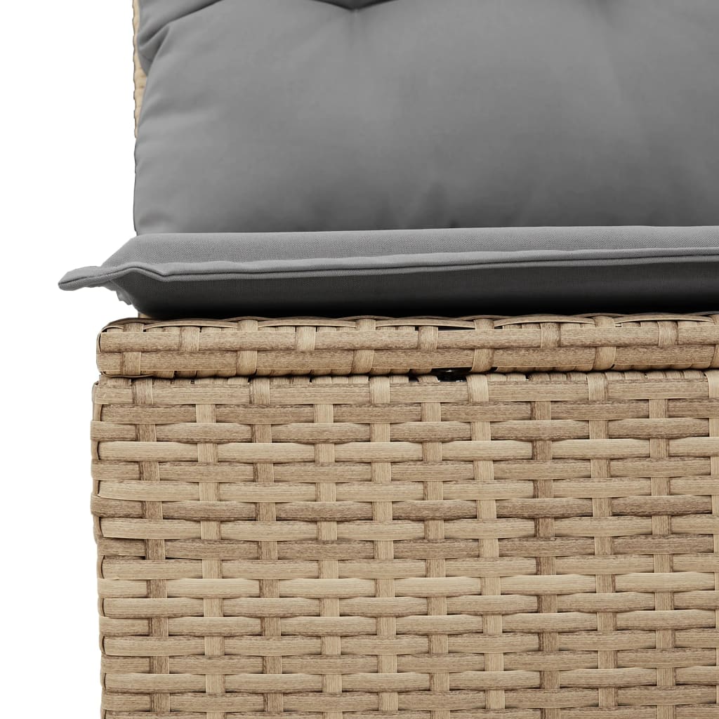 loungesæt til haven 5 dele med hynder polyrattan beige