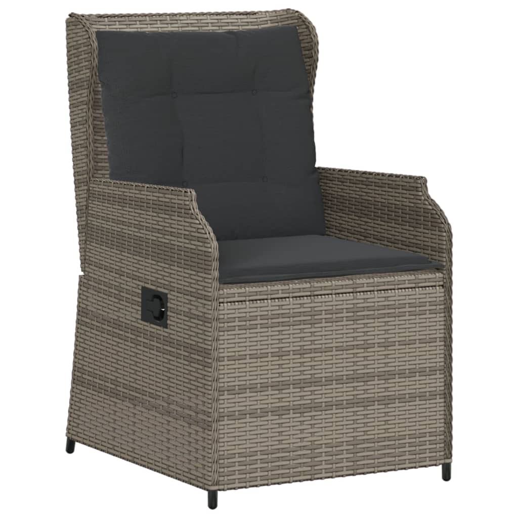 loungesæt til haven 6 dele med hynder polyrattan grå