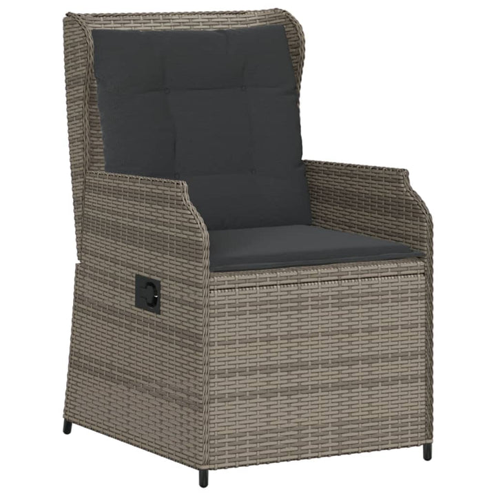 loungesæt til haven 6 dele med hynder polyrattan grå