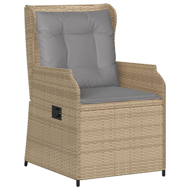 loungesæt til haven 6 dele med hynder polyrattan beige