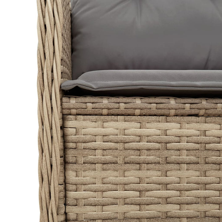 loungesæt til haven 6 dele med hynder polyrattan beige