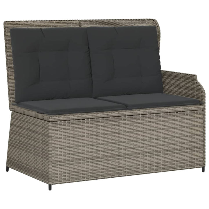 loungesæt til haven 7 dele med hynder polyrattan grå