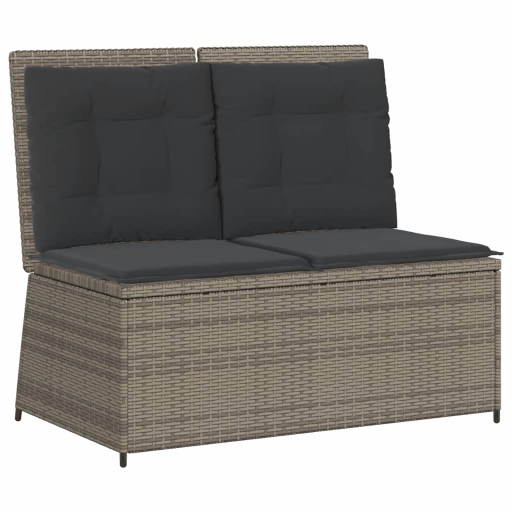 loungesæt til haven 7 dele med hynder polyrattan grå