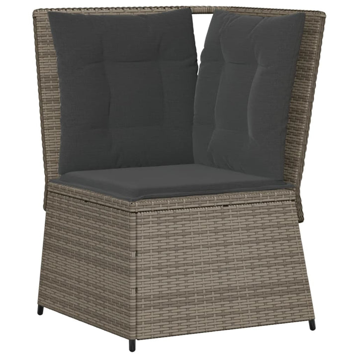loungesæt til haven 7 dele med hynder polyrattan grå