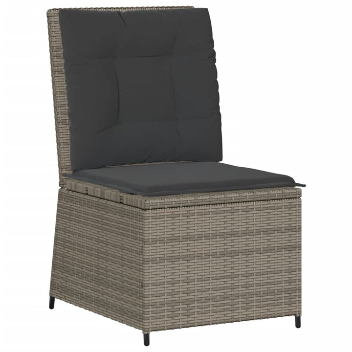loungesæt til haven 7 dele med hynder polyrattan grå