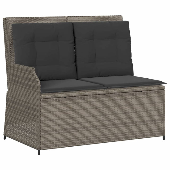 loungesæt til haven 7 dele med hynder polyrattan grå