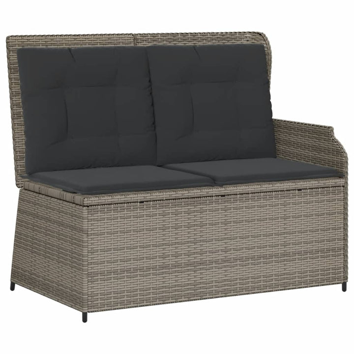 loungesæt til haven 7 dele med hynder polyrattan grå