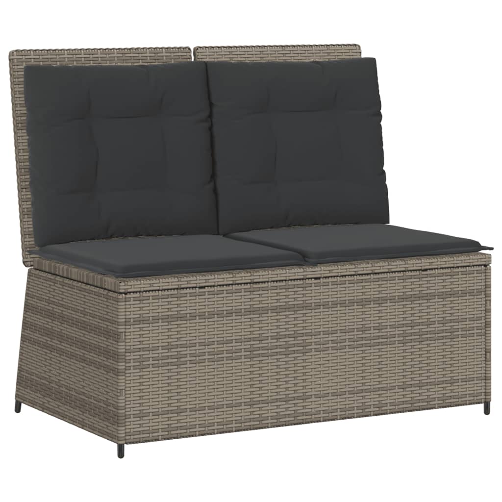 loungesæt til haven 7 dele med hynder polyrattan grå