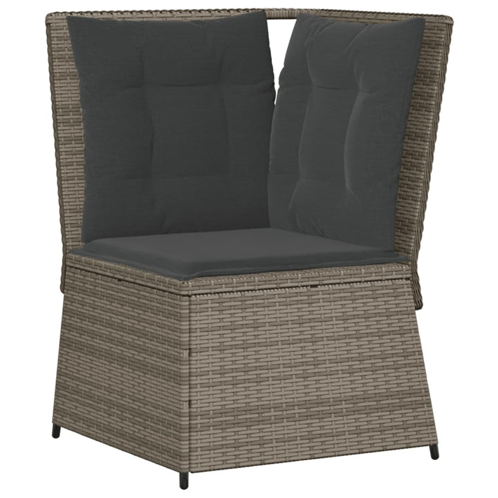 loungesæt til haven 7 dele med hynder polyrattan grå