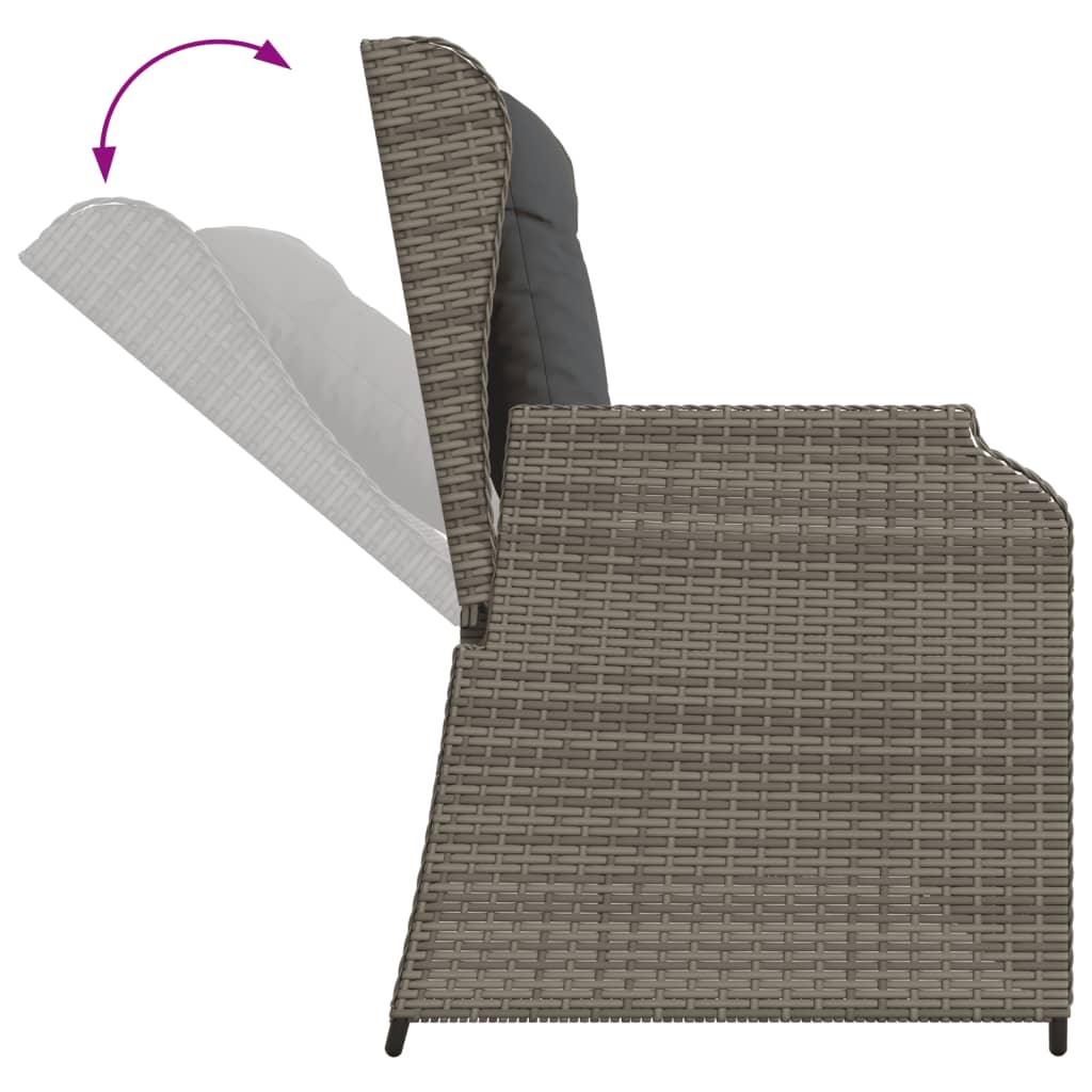 loungesæt til haven 7 dele med hynder polyrattan grå