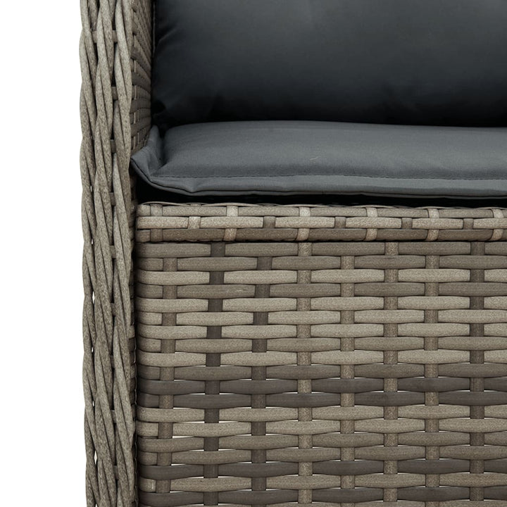 loungesæt til haven 7 dele med hynder polyrattan grå