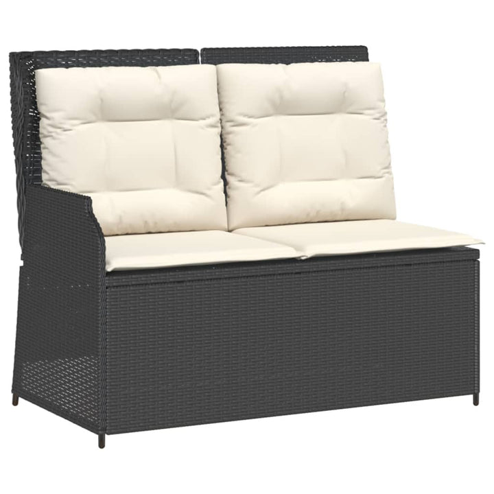 loungesæt til haven 3 dele med hynder polyrattan sort