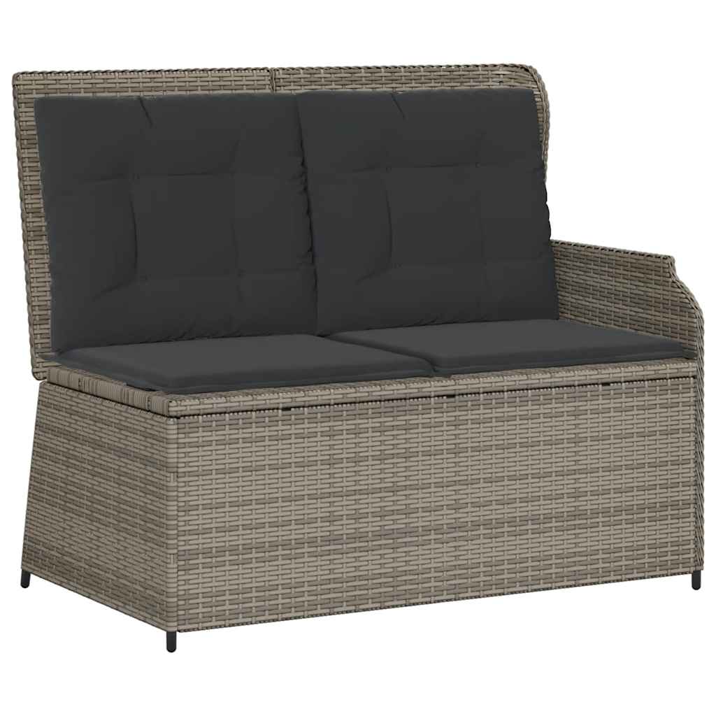 loungesæt til haven 3 dele med hynder polyrattan grå