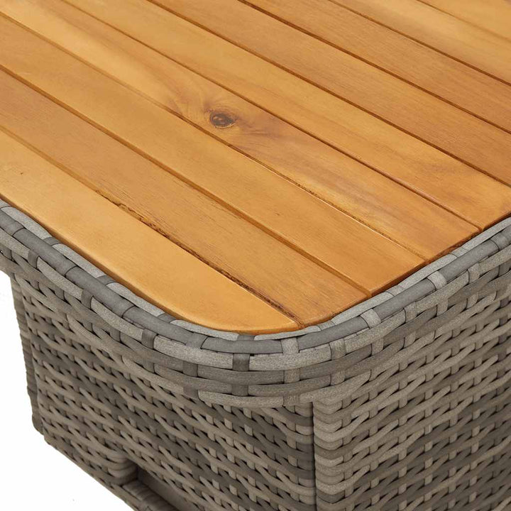 loungesæt til haven 3 dele med hynder polyrattan grå