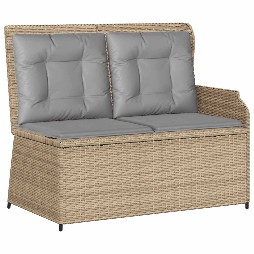 loungesæt til haven 3 dele med hynder polyrattan beige