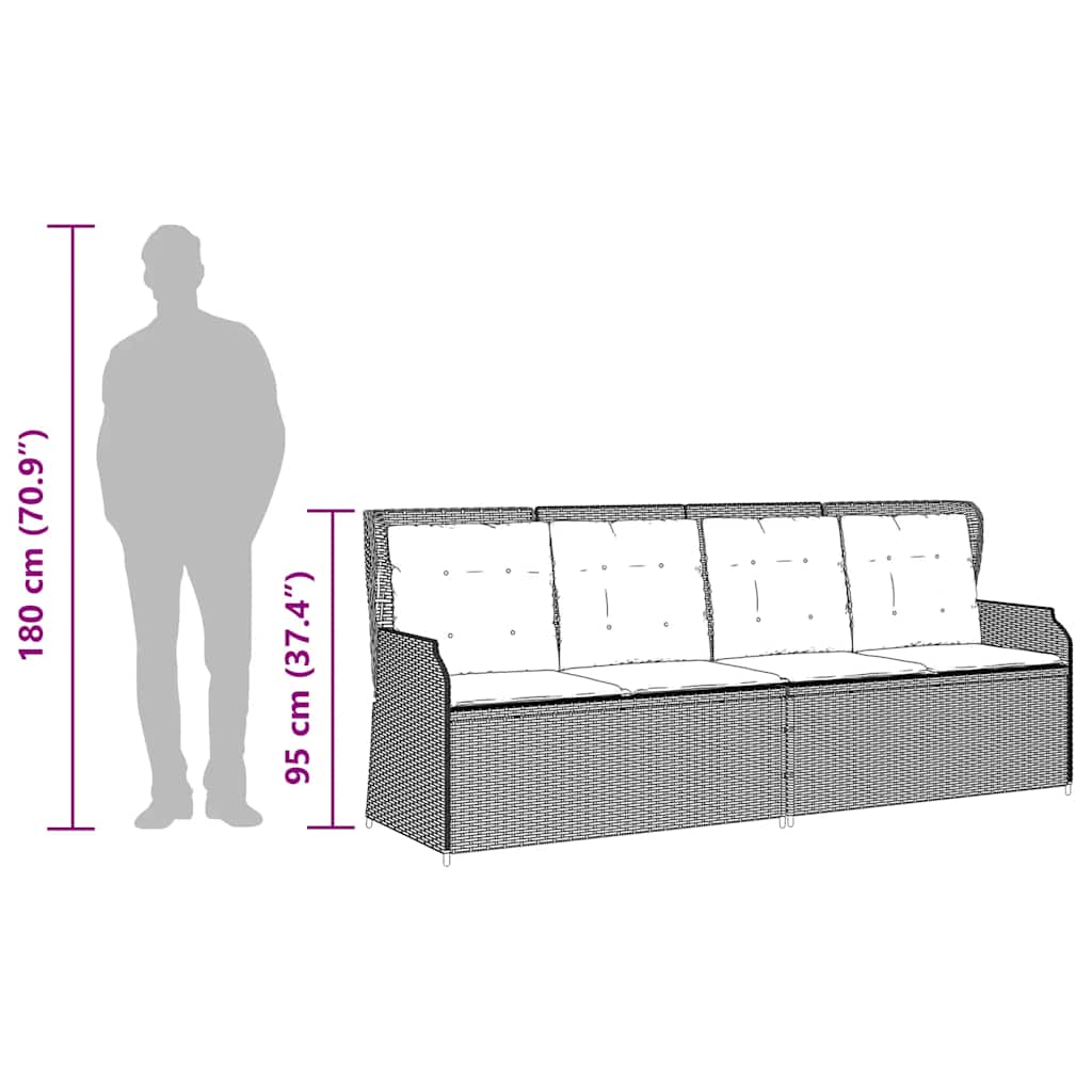 loungesæt til haven 3 dele med hynder polyrattan beige