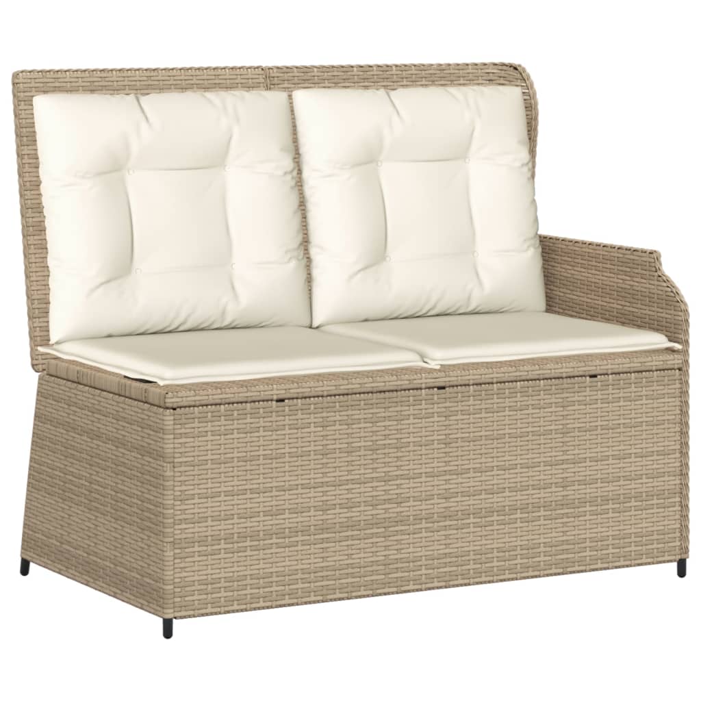 loungesæt til haven 3 dele med hynder polyrattan beige
