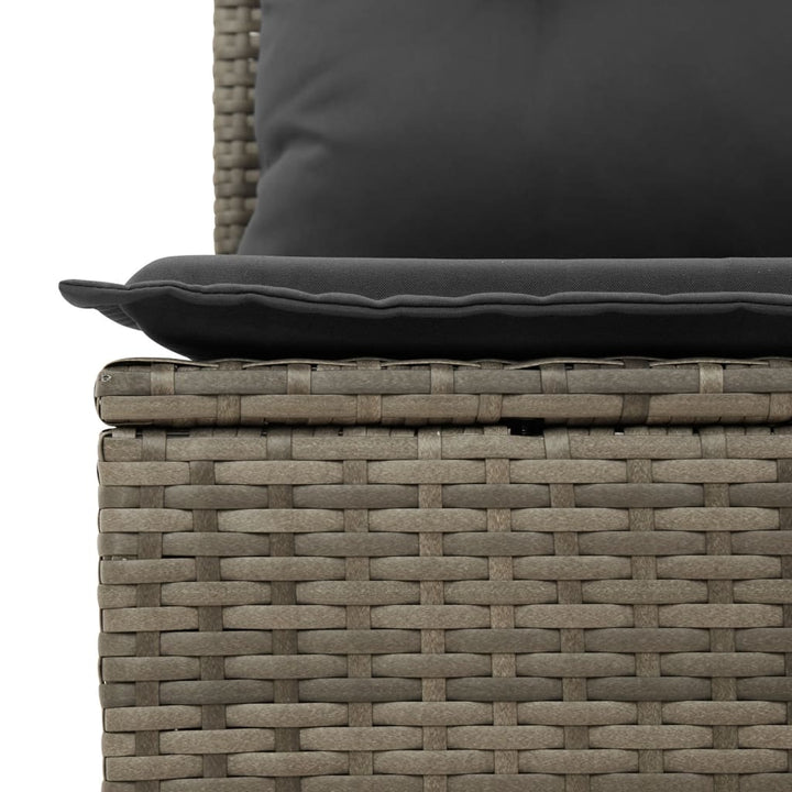 loungesæt til haven 6 dele med hynder polyrattan grå