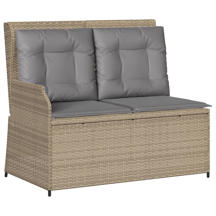 loungesæt til haven 6 dele med hynder polyrattan beige