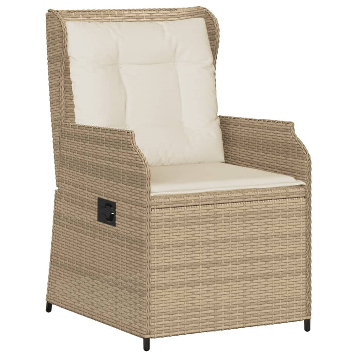 loungesæt til haven 6 dele med hynder polyrattan beige