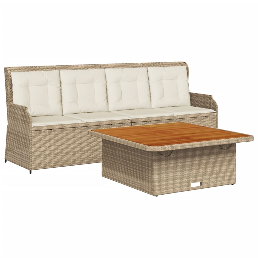 sofasæt til haven 3 dele med hynder polyrattan beige