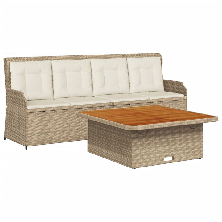 sofasæt til haven 3 dele med hynder polyrattan beige