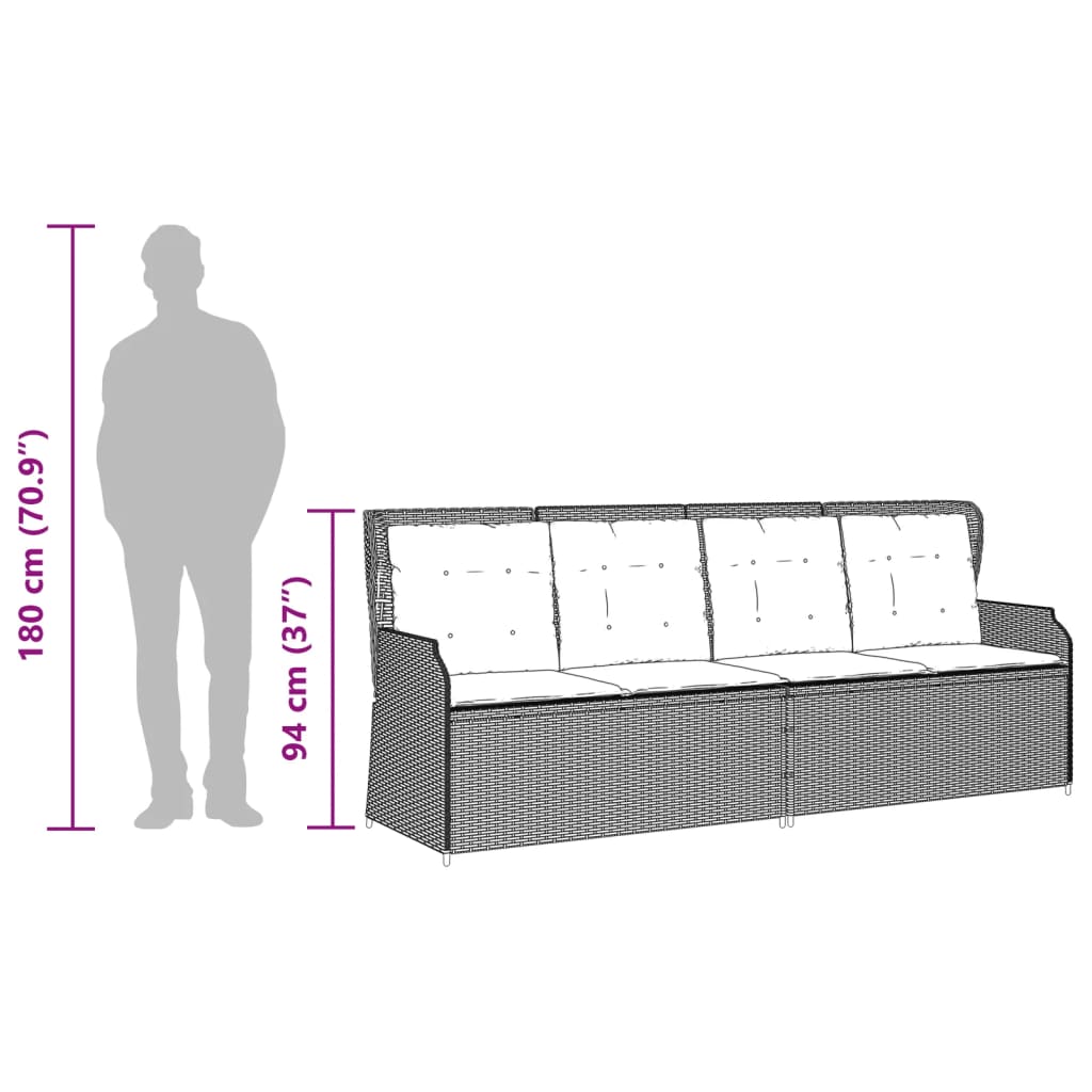 sofasæt til haven 3 dele med hynder polyrattan beige