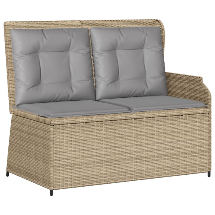 loungesæt til haven 6 dele med hynder polyrattan beige