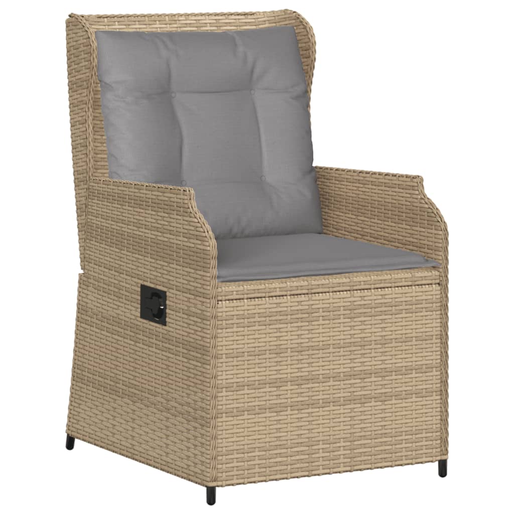 loungesæt til haven 6 dele med hynder polyrattan beige