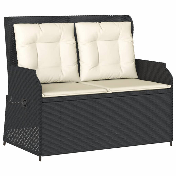 loungesæt til haven 3 dele med hynder polyrattan sort