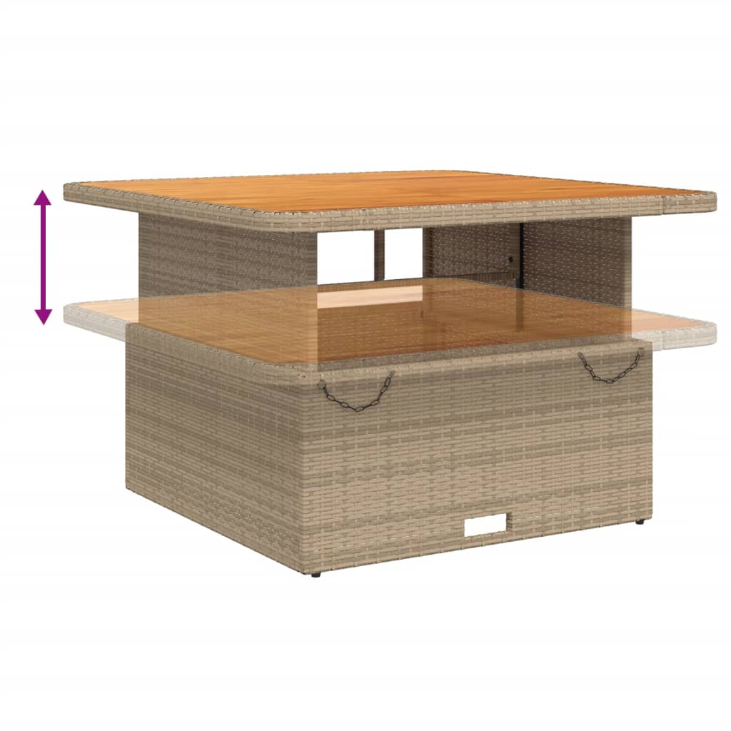 loungesæt til haven 3 dele med hynder polyrattan beige