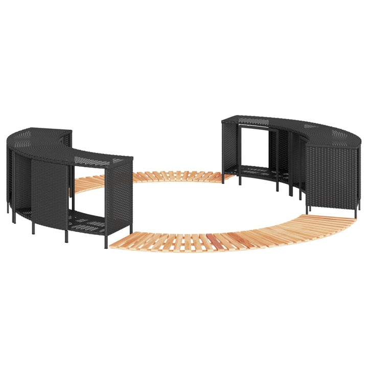 spakant polyrattan og massivt akacietræ sort