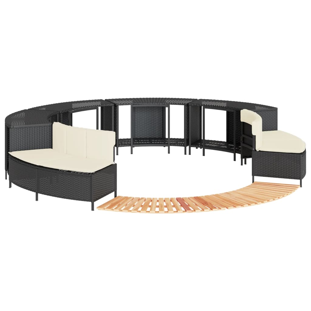 spakant polyrattan og massivt akacietræ sort