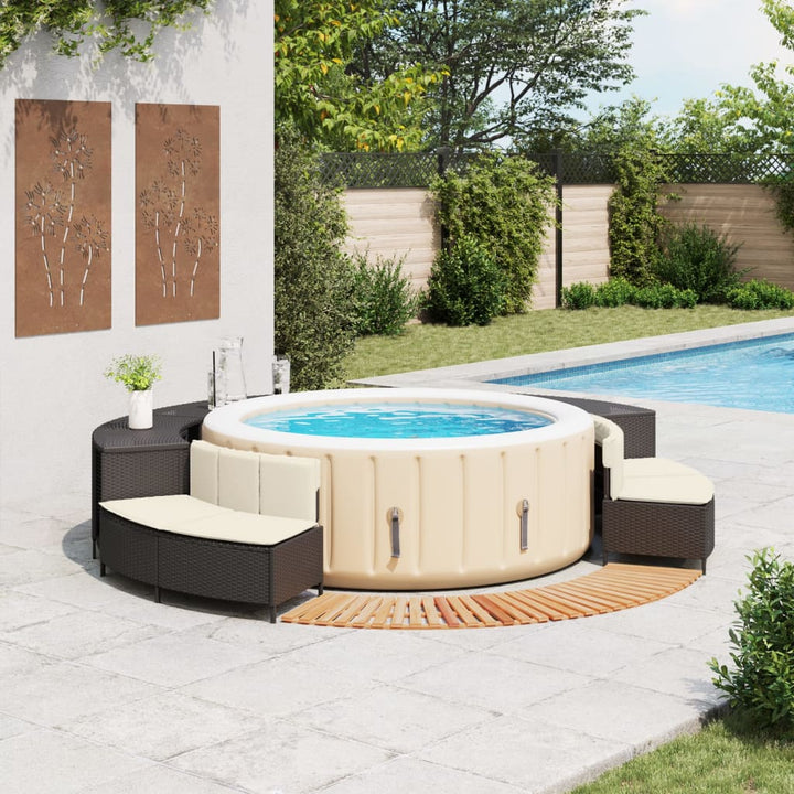 spakant polyrattan og massivt akacietræ sort