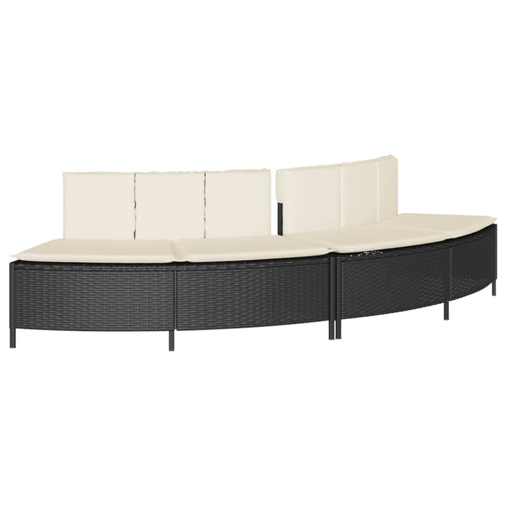 spakant polyrattan og massivt akacietræ sort
