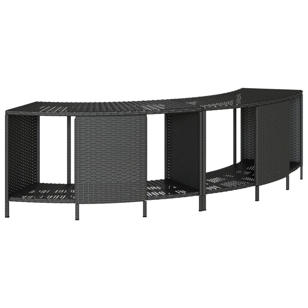 spakant polyrattan og massivt akacietræ sort