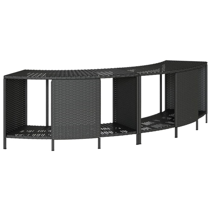 spakant polyrattan og massivt akacietræ sort