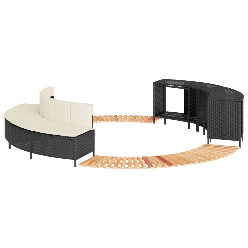 spakant polyrattan og massivt akacietræ sort