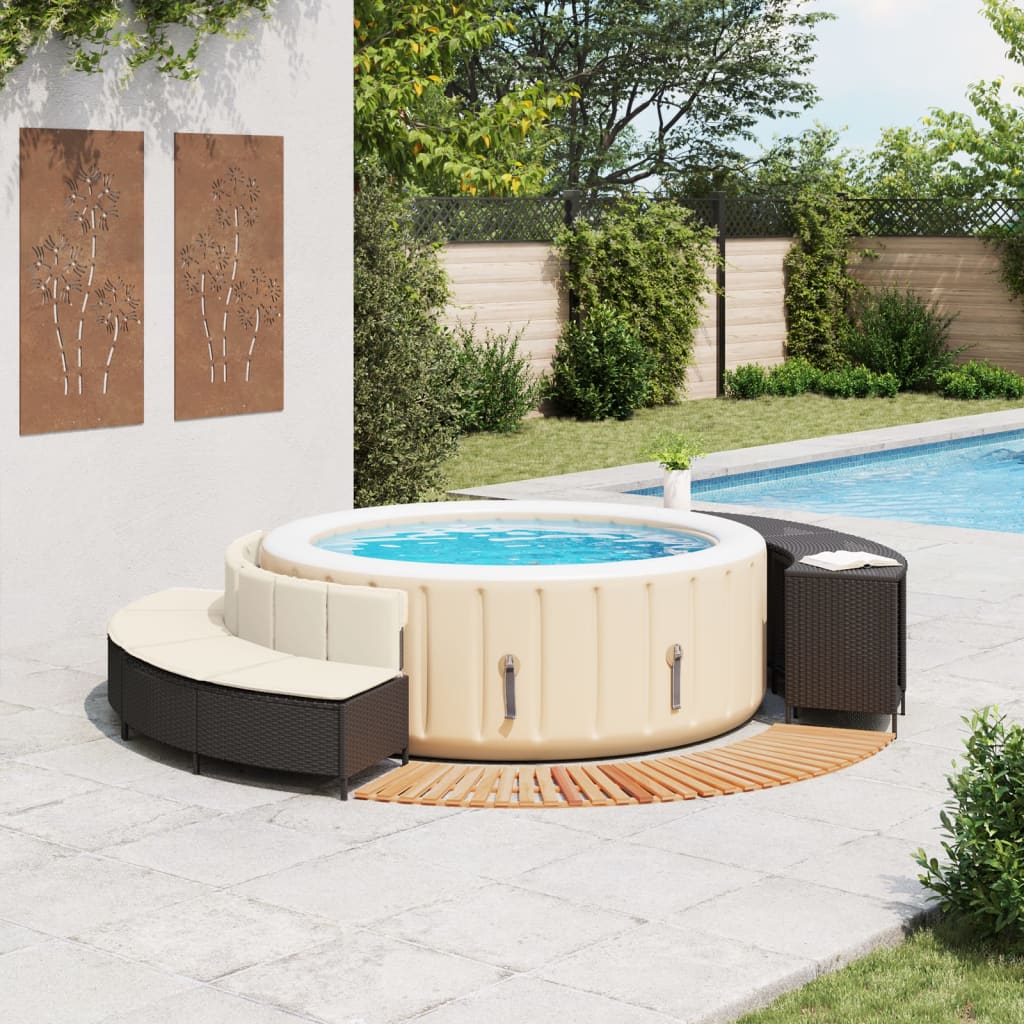 spakant polyrattan og massivt akacietræ sort
